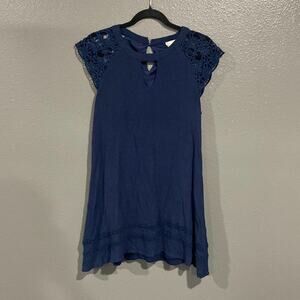 Altar’d State Navy Lace Cap Sleeve Dress M